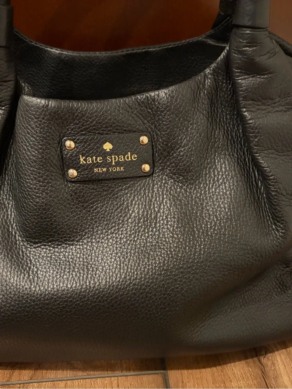 kate spade New York Black Leather Tote Bag